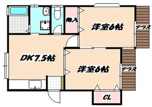 カーサTIKI鬼越の物件間取画像